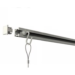 C型レールセット 2.0m ホワイト 壁面用 3354-W
