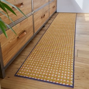 13476726-5 [ラグ レトロチェックマット 45cm×240cm オレンジ]