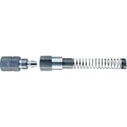 移動エアツール・固定エア配管用 ヒットホース専用金具 回転金具(スプリング付) 適合ホース8ミリ ネジ規格PF3/8メス HB-8BSメスPF HB-8BSMSPF