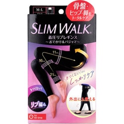 スリムウォーク 着圧リブレギンス M-L