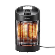 足元用ラウンドヒーター 防水仕様(IPx5) 600W 首振り/転倒時自動OFF機能搭載 ブラック HEAT-Z-061B