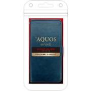 AQUOS sense6用 レザー調手帳型ケース ブルー（簡易パッケージ） AC-EAQS6-PBBL