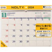 C115 [NOLTY（ノルティ） カレンダー壁掛け１４ ヨコ型 B４サイズ 2024年1月始まり]