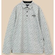 CWA23M C23233107 1020 M [ゴルフシャツ メンズ フラワープリントスパンカノコ長袖シャツ Mサイズ グレー]