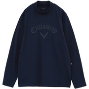 CWA23M C23233108 1120 L [ゴルフシャツ メンズ ロゴプリントストレッチ天竺長袖モックネックシャツ Lサイズ ネイビー]