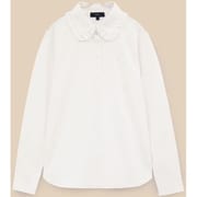 CWA23L C23233202 1030 L [ゴルフシャツ レディース ストライプジャカード長袖シャツ Lサイズ ホワイト]