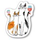 56814 [神保堂にゃんこ堂 ステッカー シール 猫 ネコ ねこ おかべてつろう（ワイン）]