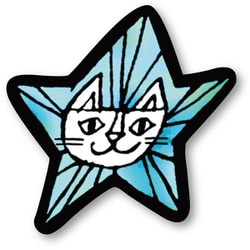 56815 [神保堂にゃんこ堂 ステッカー シール 猫 ネコ ねこ おかべてつろう（星）]