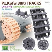 TR85077-1 1/35 WWII ドイツ 38（t）軽戦車用 後期型履帯 起動輪/誘導輪Type1付 （タミヤ用） [プラモデル用パーツ]