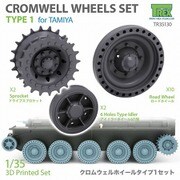 TR35130 1/35 WWII イギリス クロムウェル巡航戦車用 ホイールセット Type1 （タミヤ用） [プラモデル用パーツ]