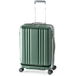 スーツケース デカかるEdge フロントオープンタイプ 拡張機能 旅行日数目安：5～7泊 55L/拡張時65L TSAロック搭載 ALI-077-22FW マットグリーン