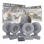 MAC35612 1/35 現用 トヨタFJ43 自重変形タイヤセット パターン#2 （AKインタラクティブ用） [プラモデル用パーツ]
