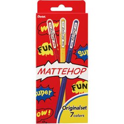 カラーボールペン MATTEHOP（マットホップ） 1.0mm セット キャップ式  オリジナル7色 K110-V7STA