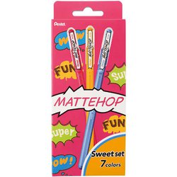 カラーボールペン MATTEHOP（マットホップ） 1.0mm セット キャップ式  スィート7色 K110-V7STB