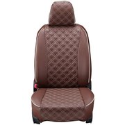15ETB1096N [シートカバー 全席セット ハイエースバン / レジアスエースバン キルト ブラウン×アイボリーステッチ]