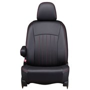 43ETB1096KA [シートカバー 全席セット ハイエースバン / レジアスエースバン ライン ブラック×レッドステッチ]