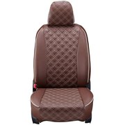 15ETB1172N [シートカバー 全席セット ハイエースバン / レジアスエースバン キルト ブラウン×アイボリーステッチ]