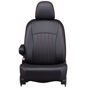 43ETB1172KA [シートカバー 全席セット ハイエースバン / レジアスエースバン ライン ブラック×レッドステッチ]
