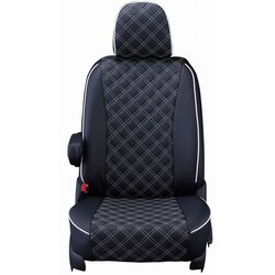 15ESA6015K [シートカバー 全席セット ジムニー / ジムニーシエラ キルト ブラック×ホワイトステッチ]