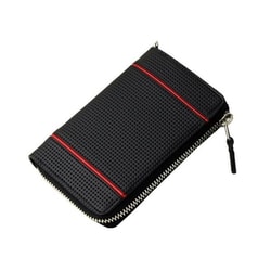 Neu Interesse（ノイインテレッセ） レンクラッド 二つ折り財布（縦型L字ラウンドファスナー札入れ） ブラック×レッド 380704