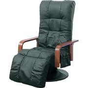 本革フットレスト付きリクライニングチェア ダークグリーン TAN-258F