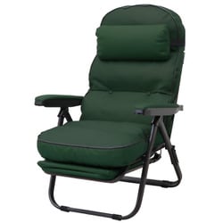 本革スライド式リクライニングチェア グリーン TAN-267