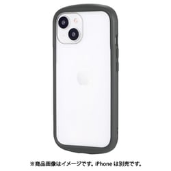 LN-IM23PLCGY [iPhone 15/14 耐衝撃ハイブリッドケース 「Cleary」 ダークグレー]