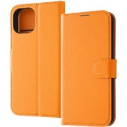 IN-P41ELC1/OR [iPhone 15 耐衝撃 手帳型レザーケース シンプル マグネット plus/オレンジ]