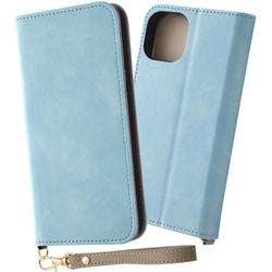 IN-P41DML1/A [iPhone 15 耐衝撃 手帳型レザーケース Raffine/ブルー]