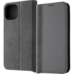 IN-P41LBC14/GRB [iPhone 15 耐衝撃 手帳型レザーケース Noble/グレー/ブラック]
