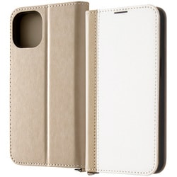 IN-P41LBC14/WT [iPhone 15 耐衝撃 手帳型レザーケース Noble/ホワイト/トープ]