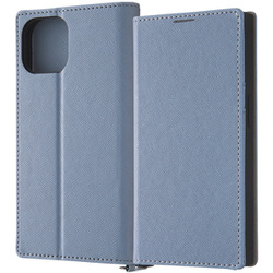 IN-P41TBC9/AGR [iPhone 15 耐衝撃 手帳型レザーケース KAKU Durable/ブルー/ライトグレー]