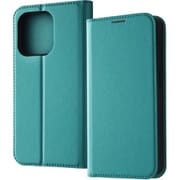 IN-P42ELC8/A [iPhone 15 Pro 耐衝撃 手帳型レザーケース シンプル/シャイニーブルー]