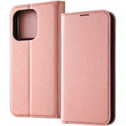 IN-P42ELC8/P [iPhone 15 Pro 耐衝撃 手帳型レザーケース シンプル/シャイニーピンク]