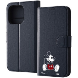 IJ-DP42ELC1DN/MK16 [iPhone 15 Pro ディズニー / 手帳型レザーケース マグネット/ミッキーマウス_sitting]