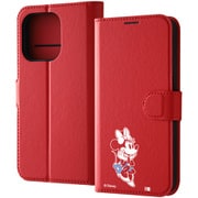 IJ-DP42ELC1R/MN24 [iPhone 15 Pro ディズニー / 手帳型レザーケース マグネット/ミニーマウス_sitting2]