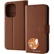 IJ-WP42ELC1DK/TJ56 [iPhone 15 Pro トムとジェリー / 手帳型レザーケース マグネット/ジェリー_ひょっこり]