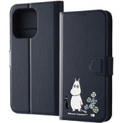 IJ-AP42ELC1DN/MT46 [iPhone 15 Pro ムーミン / 手帳型レザーケース マグネット/ムーミンとお花]