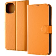 IN-P43ELC1/OR [iPhone 15 Plus 耐衝撃 手帳型レザーケース シンプル マグネット plus/オレンジ]
