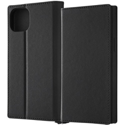IN-P43TBC9/BB [iPhone 15 Plus 耐衝撃 手帳型レザーケース KAKU Durable/ブラック/ブラック]