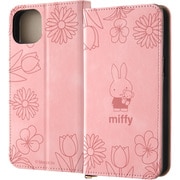 IJ-BP43DML2P/MF63 [iPhone 15 Plus ミッフィー / 手帳型レザーケース Raffine/ミッフィー_ピンクフラワー]