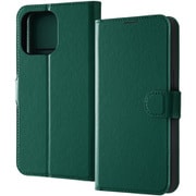 IN-P44ELC1/G [iPhone 15 Pro Max 耐衝撃 手帳型レザーケース シンプル マグネット plus/グリーン]