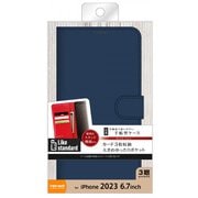 RT-P44ELC1/DN [iPhone 15 Pro Max Like standard 耐衝撃 手帳型レザーケース シンプル マグネット/ダークネイビー]