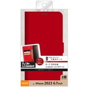 RT-P44ELC1/R [iPhone 15 Pro Max Like standard 耐衝撃 手帳型レザーケース シンプル マグネット/レッド]