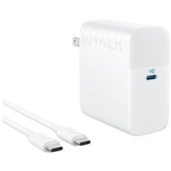 USB急速充電器 Anker 317 Charger （100W） with USB-C＆USB-C ケーブル 1.5m USB PD（パワーデリバリー）+PPS対応 USB-C×1 折りたたみ式プラグを採用 ホワイト B2672121