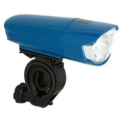 自転車 LEDヘッドライト 1LEDライト 213 1WLED/明るさ2000カンデラ/ワイド配光/上面カット/首振り機能付き JIS規格 ブルー Y-4883
