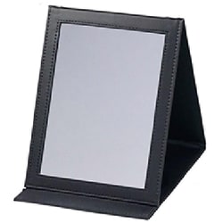 ビッグ折立ミラー ブラック 鏡面サイズ：132×181mm YFL-1200