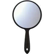 メッキハンドミラー L ブラック 鏡面サイズ:直径146mm 日本製 Y-13