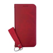 AC-P23P-PB2RD [iPhone 15 Pro 用 ソフトレザー手帳型ケース ストラップ付 レッド]