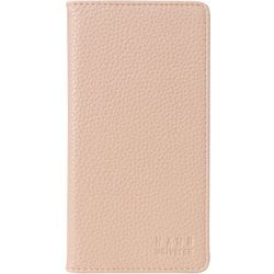 MD754173 [iPhone 15 用 nano universe 手帳シンプルロゴ ピンクベージュ]